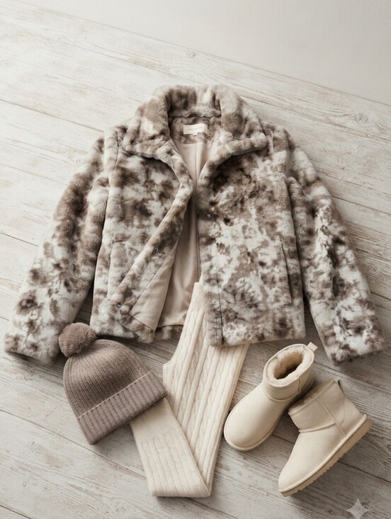 Cato Jackets & Blazers - CATO Gray Brown Faux Fur Button Up Jacket